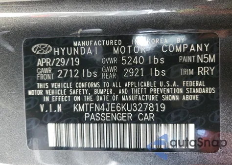 2019 Genesis G80 Base из США, поврежденный, VIN KMTFN4JE6KU327819